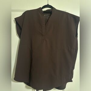 FIGS Rafaela Oversized Scrub Top Espresso